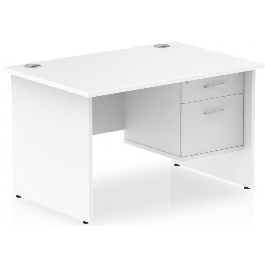Rayleigh Panel End Straight Desk with Fixed Pedestal
